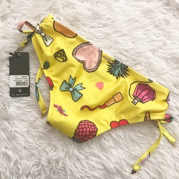 Wildfox Emoji Ruched Sides Bikini Bottoms NWT ✨ - Picture 2 of 6